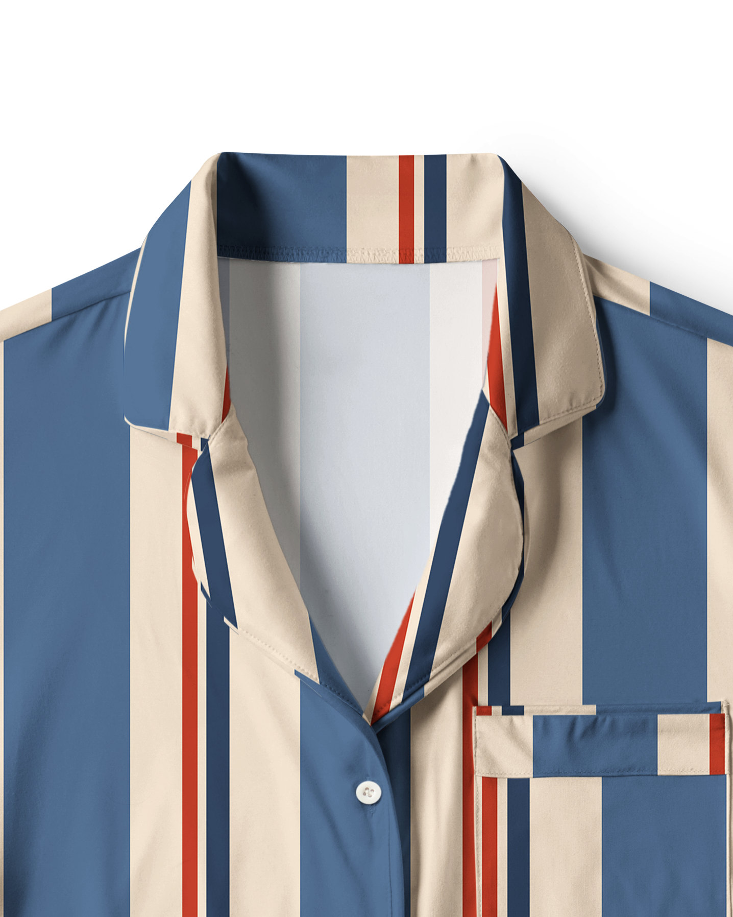 TheRetroTee Muted Blue Terracotta Stripe Vintage Pajama Set