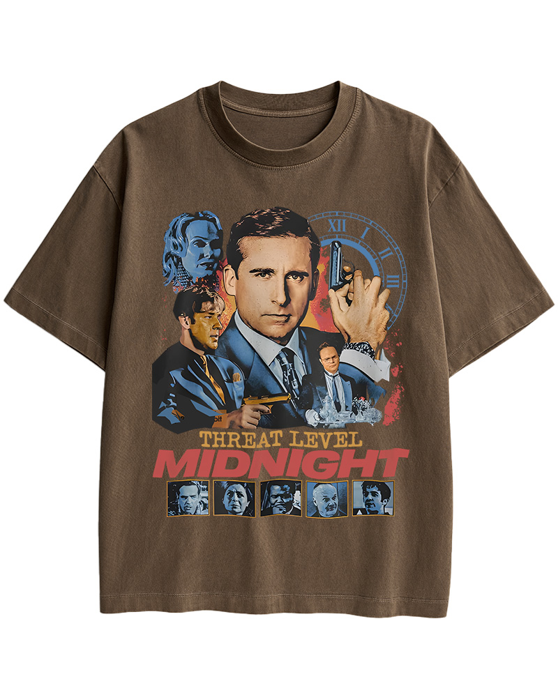 TheRetroTee Threat Level Midnight 2000s Cotton T-Shirt