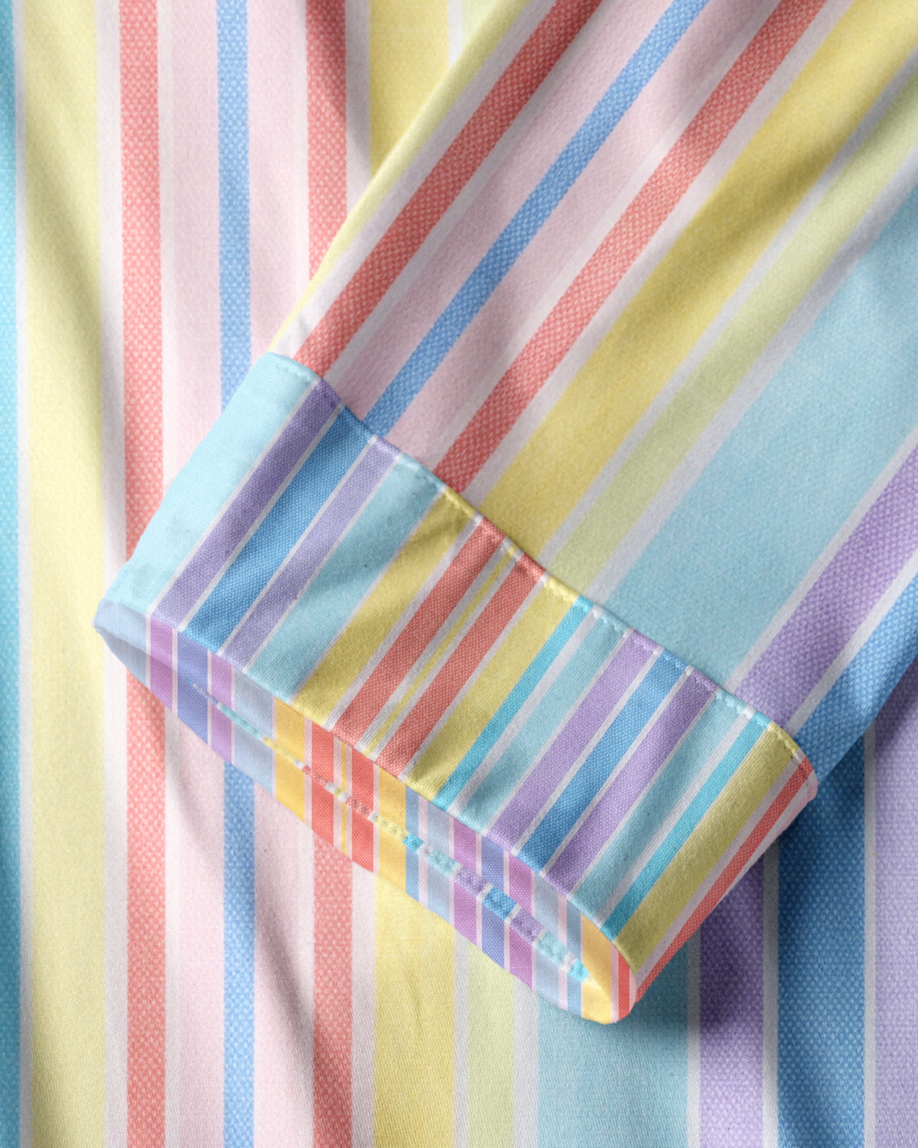 TheRetroTee Bright Pastel Stripes Vintage Pajama Set
