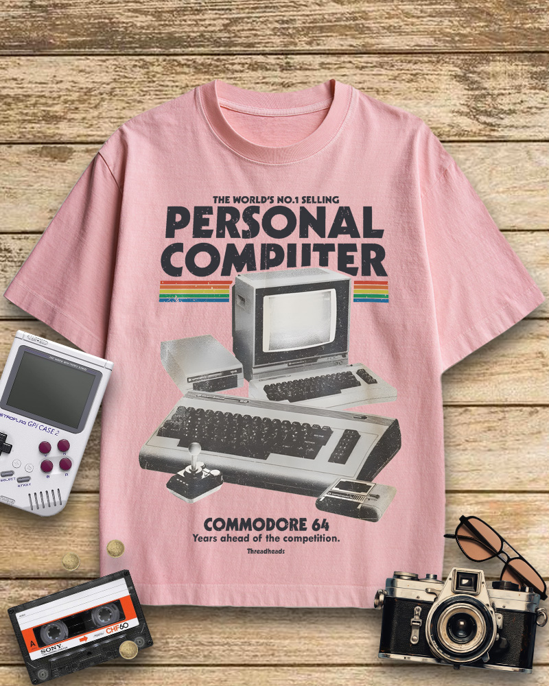 TheRetroTee Commodore 64 1980s Cotton T-Shirt