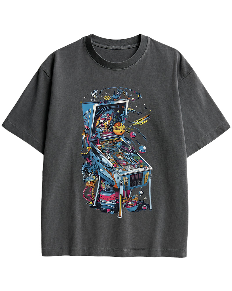 TheRetroTee 80s Pinball Arcade Cotton T-Shirt