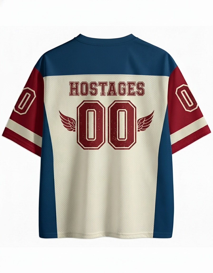 TheRetroTee We're All In This Together Like Hostages Mesh Jersey
