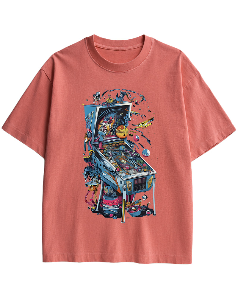 TheRetroTee 80s Pinball Arcade Cotton T-Shirt