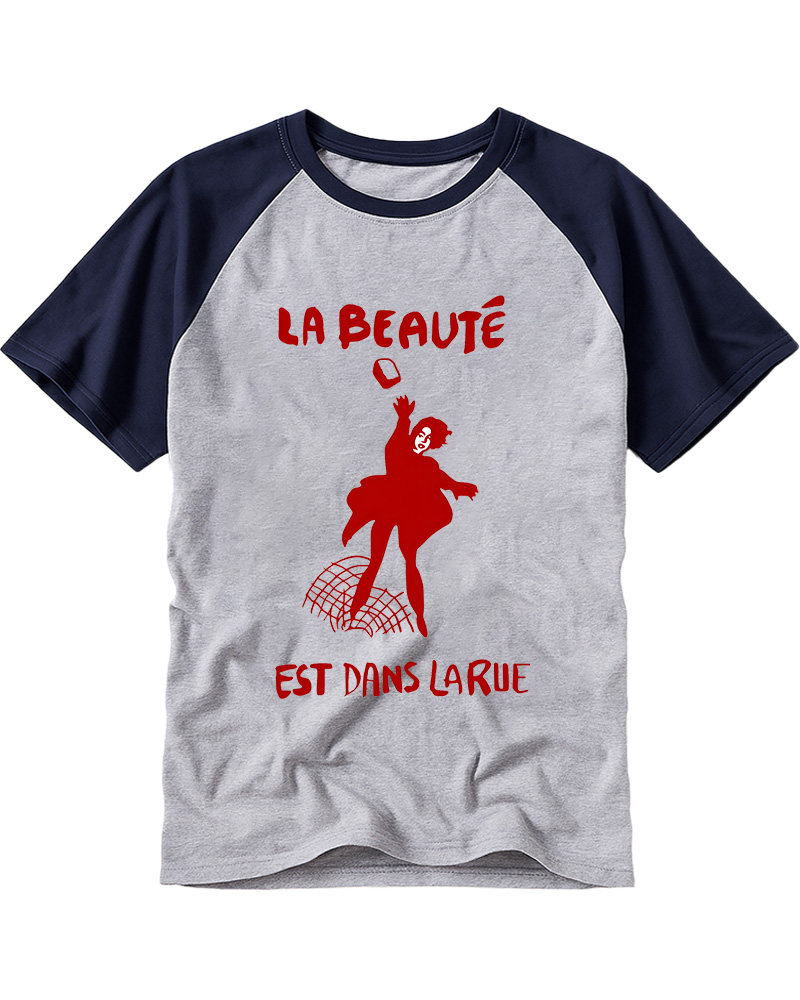 TheRetroTee La Beauté Est Dans La Rue 1960s Raglan Baseball T-Shirt