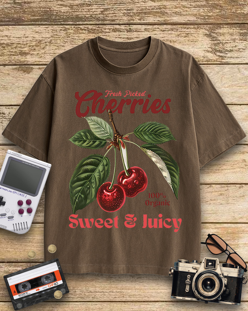 TheRetroTee Vintage Cherry 1950s Cotton T-Shirt