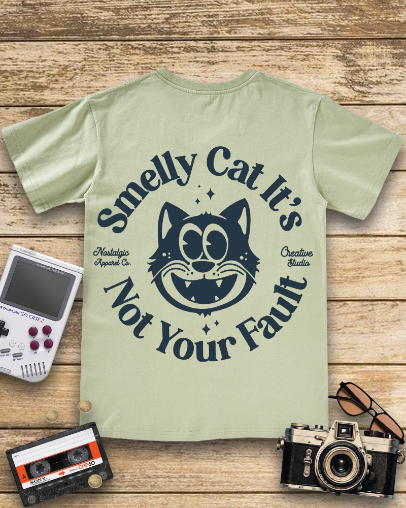 TheRetroTee Smelly Cat  V-neck T-Shirt