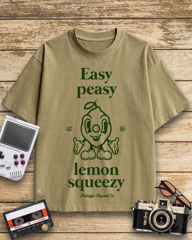 TheRetroTee Easy Peasy Lemon Squeezy 1990s Cotton T-Shirt