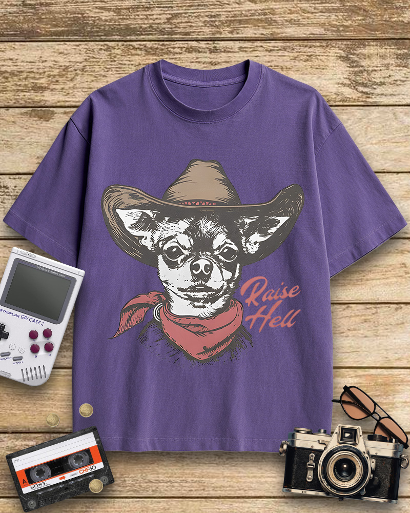 TheRetroTee Cowboy Dog Cotton T-Shirt