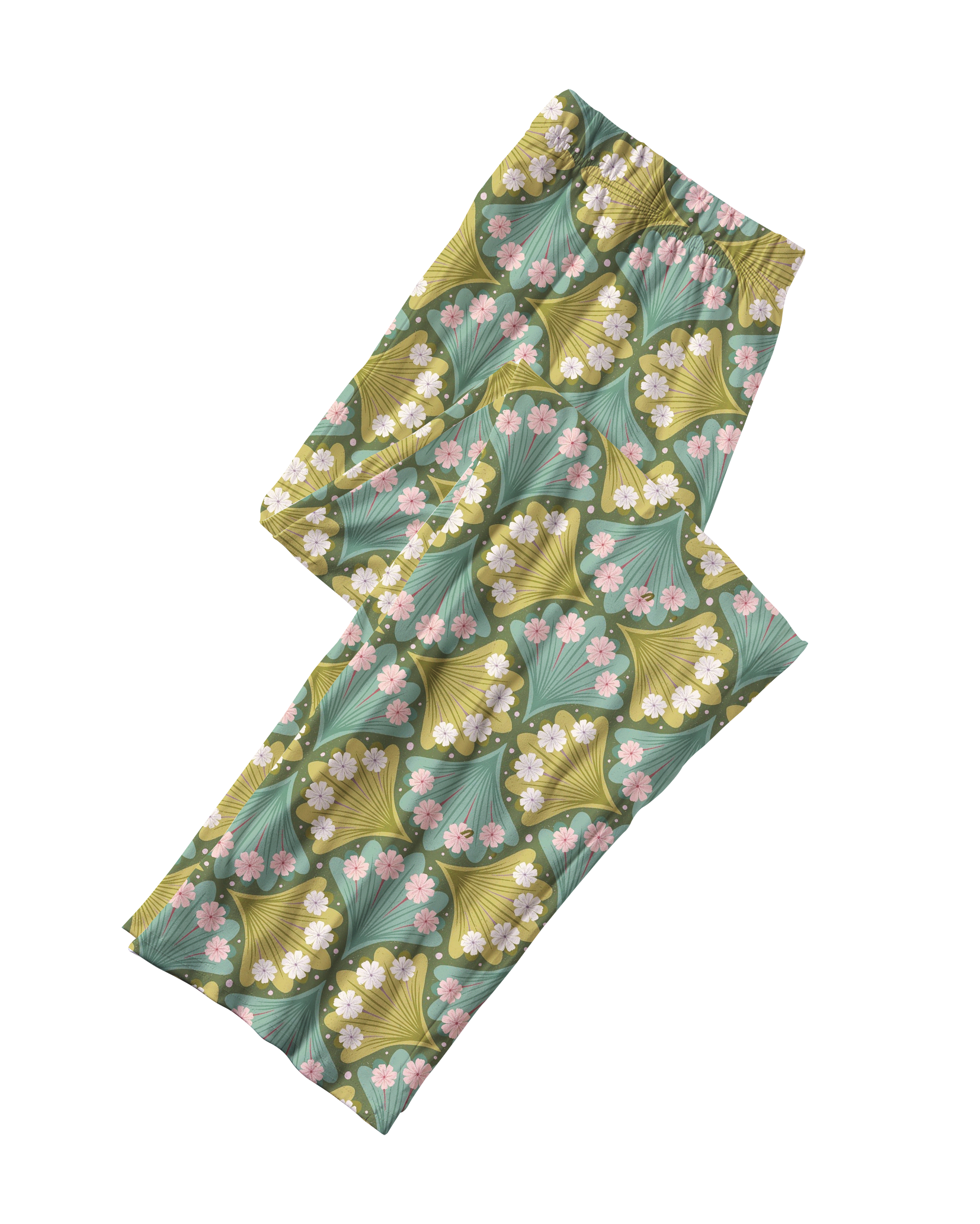 TheRetroTee Art Deco Cherry Blossom Vintage Pajama Set