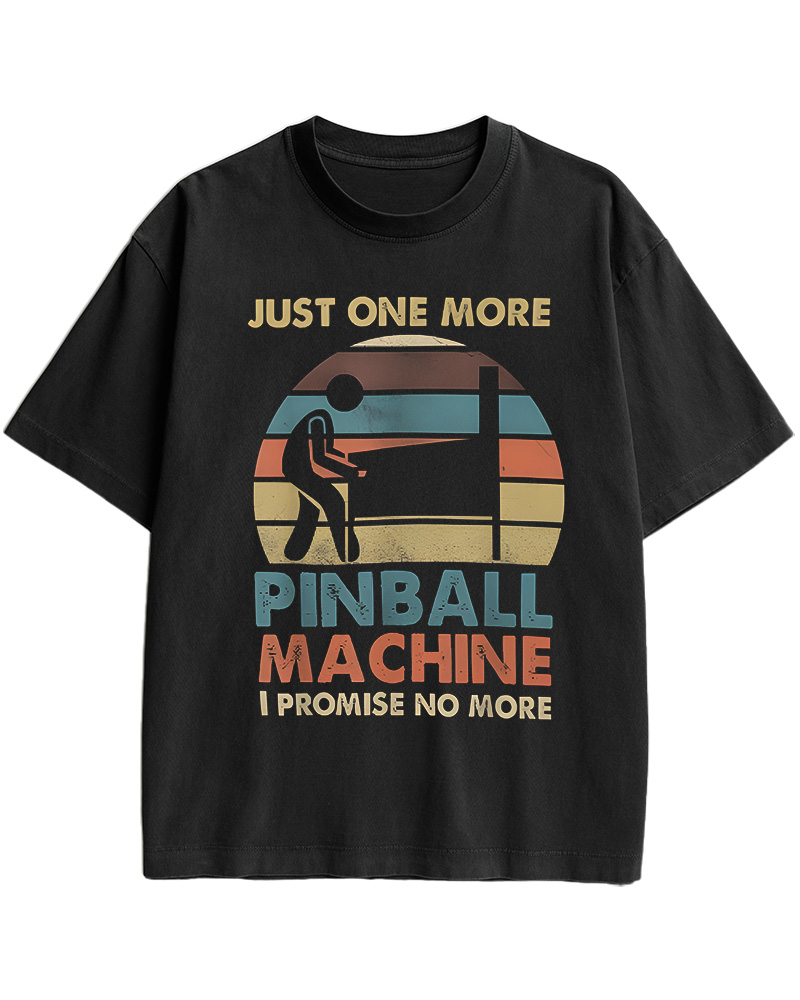 TheRetroTee Just One More Pinball Machine 1970s Cotton T-Shirt