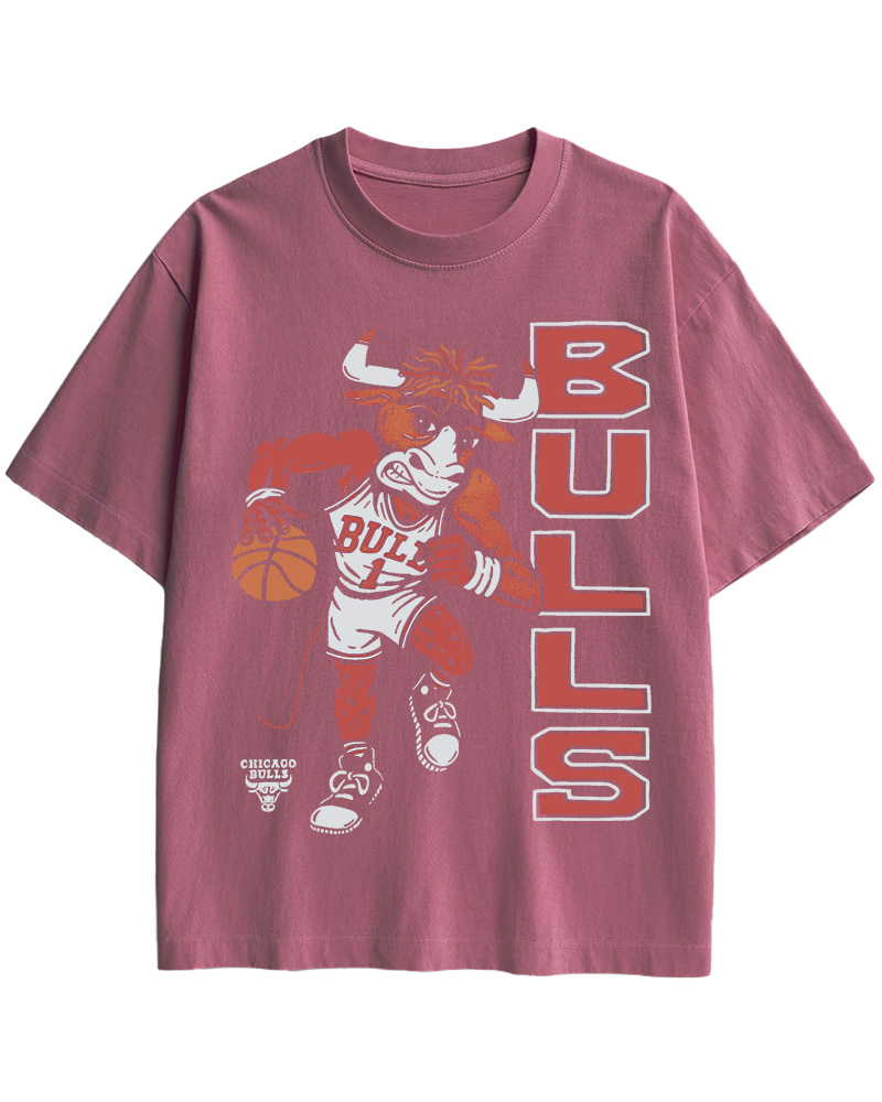 TheRetroTee Chicago Basketball Bull 1990s Cotton T-Shirt