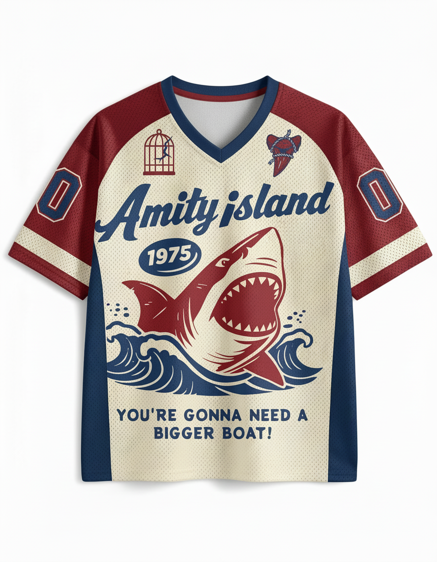 TheRetroTee Seaside Harbor 1970s Mesh Jersey