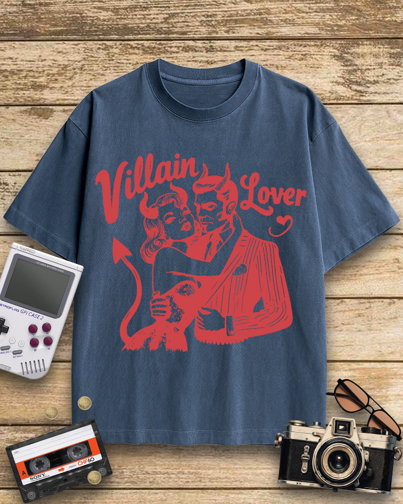 TheRetroTee Villain Lover Gothic 1960s Cotton T-Shirt