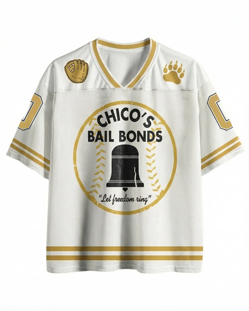 TheRetroTee Chico's Bail Bonds 1970s Mesh Jersey