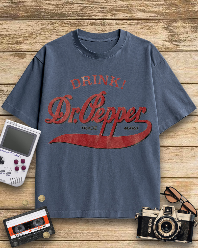TheRetroTee Drink Dr. Pepper 1970s Cotton T-Shirt