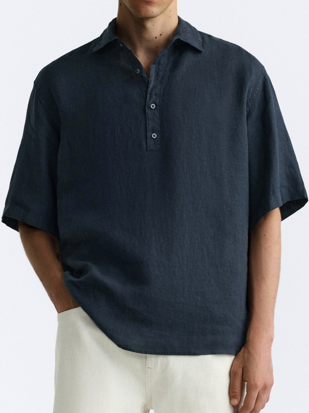 Men's Comfortable Casual Half-Button Short Sleeve Shirt