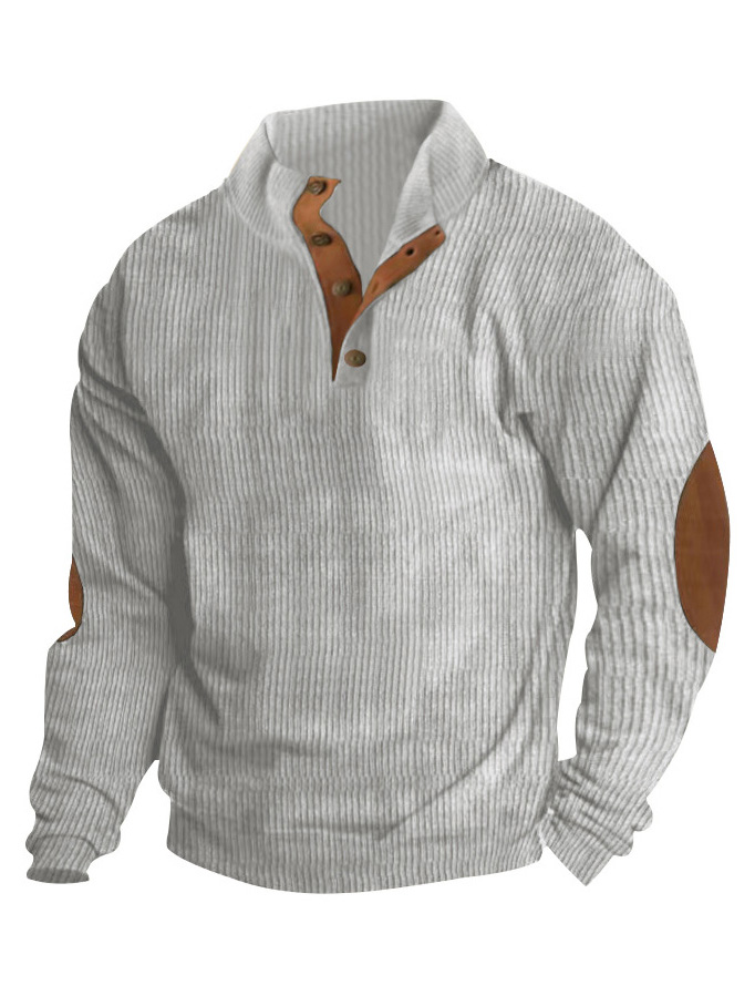 Men's Retro Casual Stand Collar Long Sleeve Sweatshirt