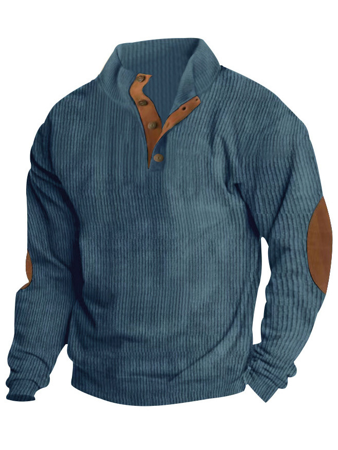 Men's Retro Casual Stand Collar Long Sleeve Sweatshirt