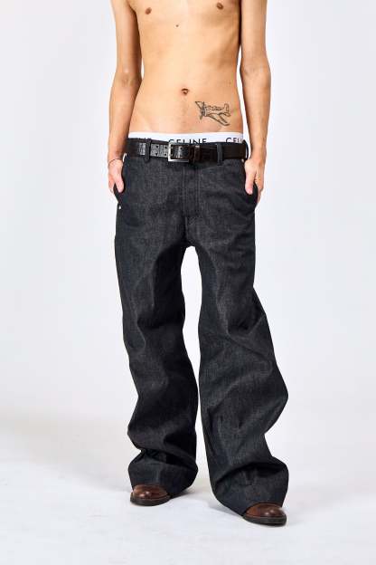 LUCA WIDE GRAINY RAW DENIM