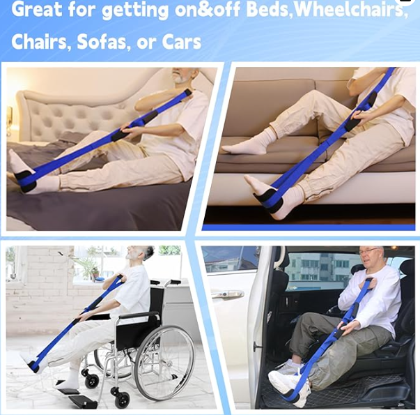42 Inch Long Leg Lifter, Rigid Leg Lifter Strap With EVA Handgrips &Foot Loop, Leg Lifter After Hip Replacement&Knee Surgery Recovery Aids Kit,Leg Lifters Getting Legs In And Out Of Bed,Car,Wheelchair