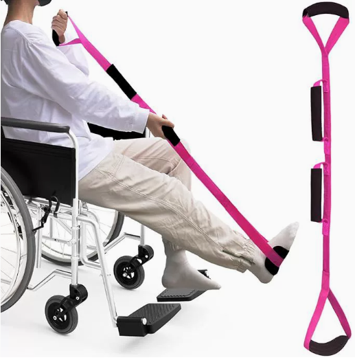 42 Inch Long Leg Lifter, Rigid Leg Lifter Strap With EVA Handgrips &Foot Loop, Leg Lifter After Hip Replacement&Knee Surgery Recovery Aids Kit,Leg Lifters Getting Legs In And Out Of Bed,Car,Wheelchair