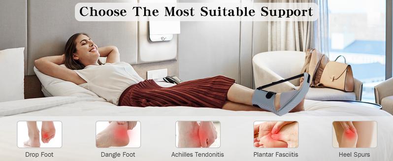 Upgraded Plantar Fasciitis Night Splint with Adjustable Straps & Arch Cushion for Achilles Tendonitis & Heel Spur Pain Relief Day & Night Black Healthcar football gear e Tool Sleep Quality Dangle Foot Support Braces Healthcare