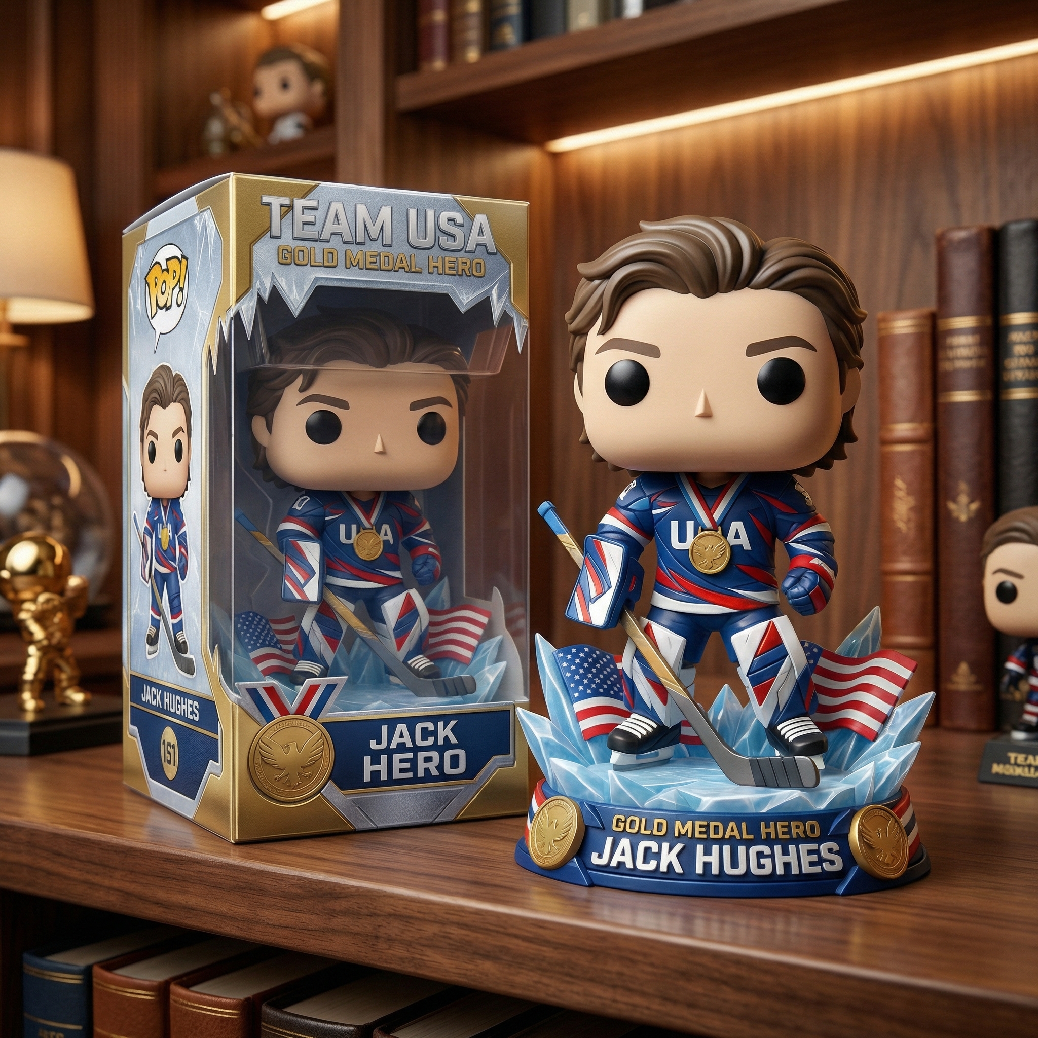 Team USA Gold Medal Hero – Jack Hughes Collectible Figure