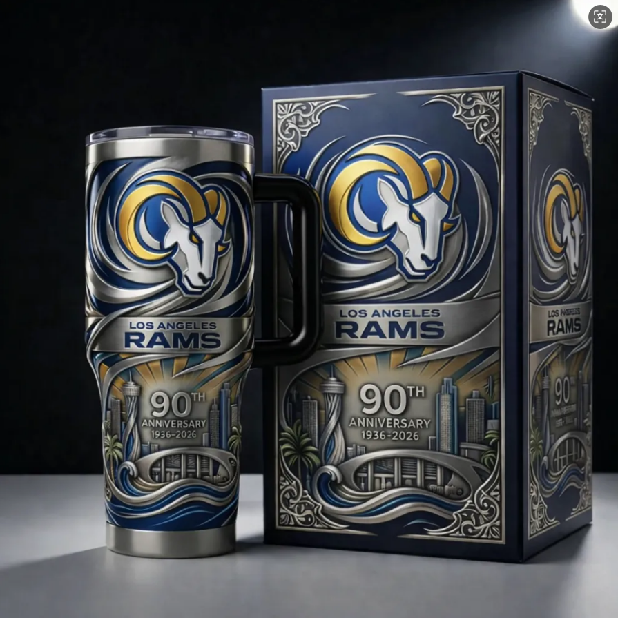 Los Angeles Rams 90th Anniversary Premium Tumbler (1936–2026)