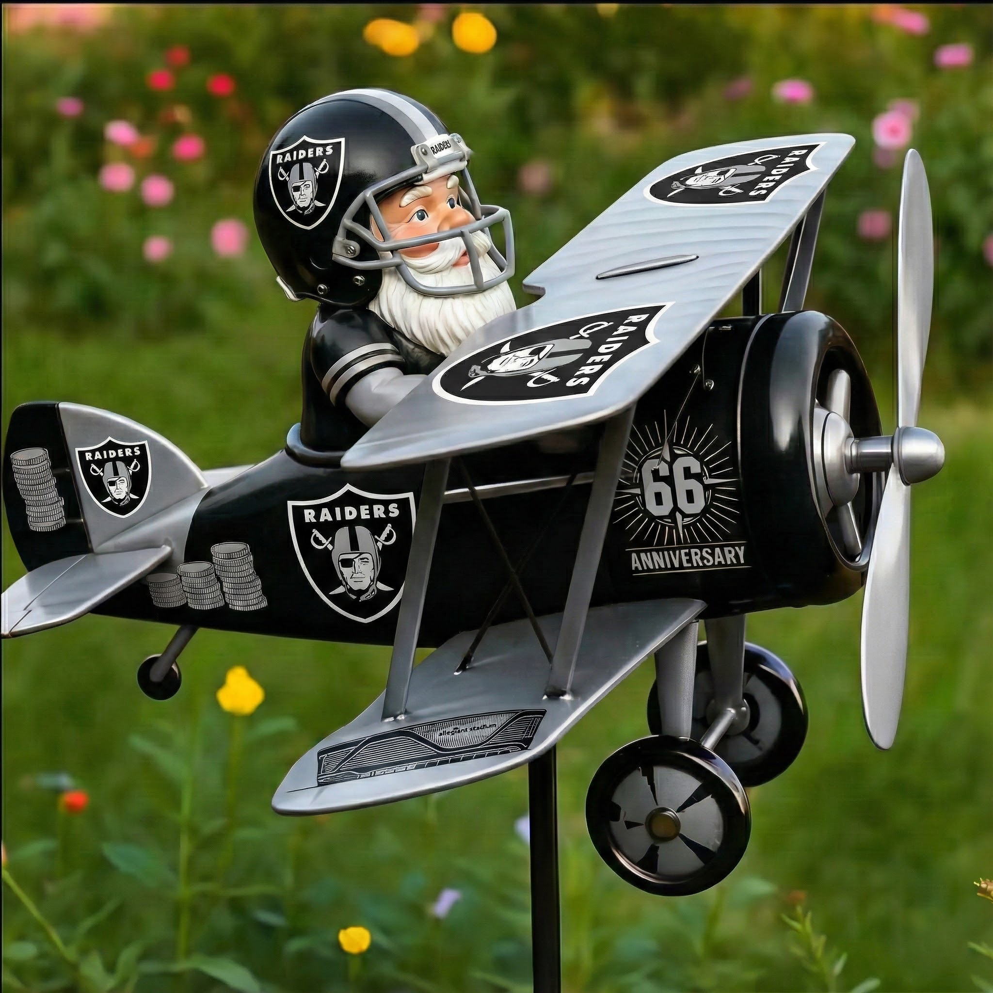 Las Vegas Raiders 66th Anniversary Commemorative Garden Windmill