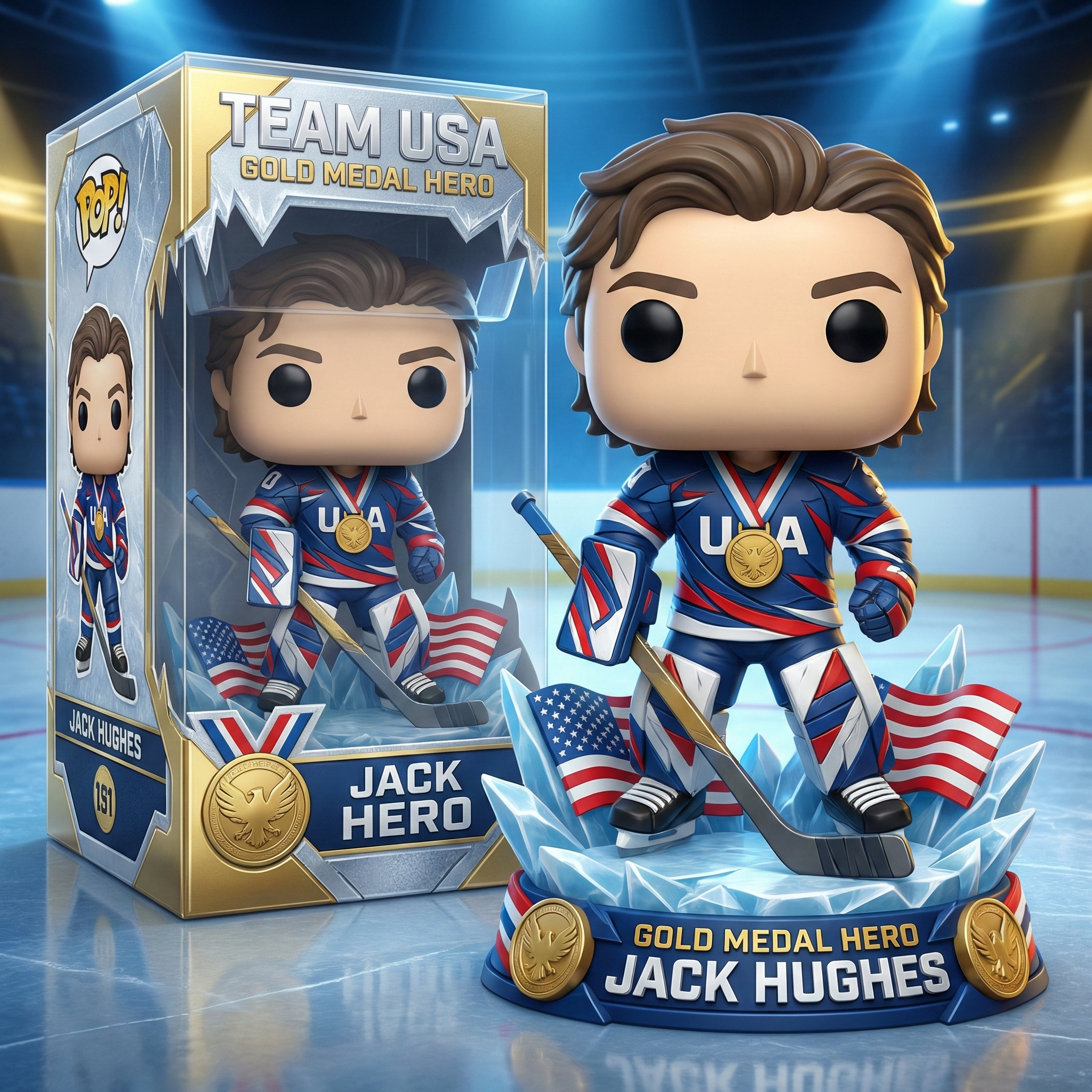 Team USA Gold Medal Hero – Jack Hughes Collectible Figure