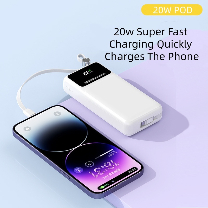 Ultra-slim 66W Smart Portable Fast Charging Power Bank