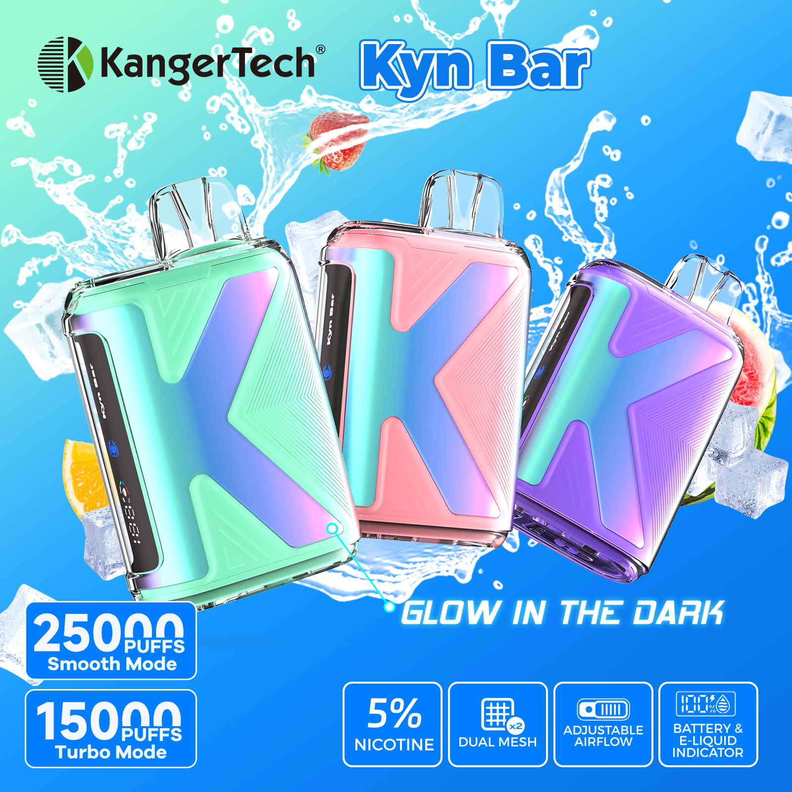 KangerTech Kyn Bar 25000 Puffs 18ML Olive Bar Disposable Vape