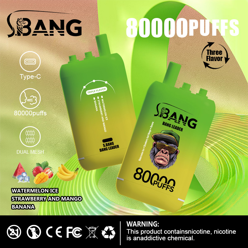 Bang Leader 80000 80K Puffs 3 in 1 Flavors Newest Original Rechargeable Disposable Vape(10 pcs)