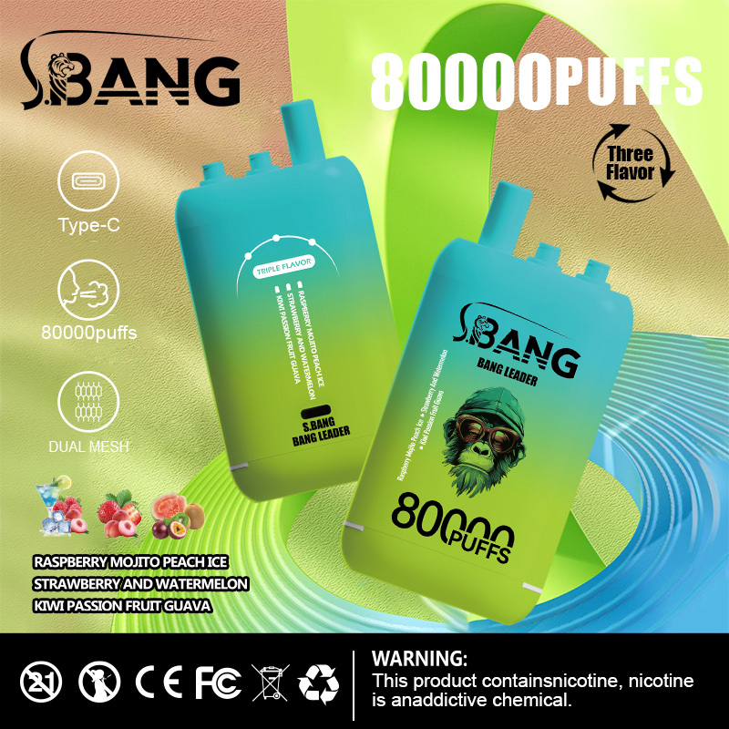 Bang Leader 80000 80K Puffs 3 in 1 Flavors Newest Original Rechargeable Disposable Vape(10 pcs)