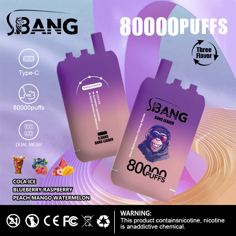 Bang Leader 80000 80K Puffs 3 in 1 Flavors Newest Original Rechargeable Disposable Vape(10 pcs)
