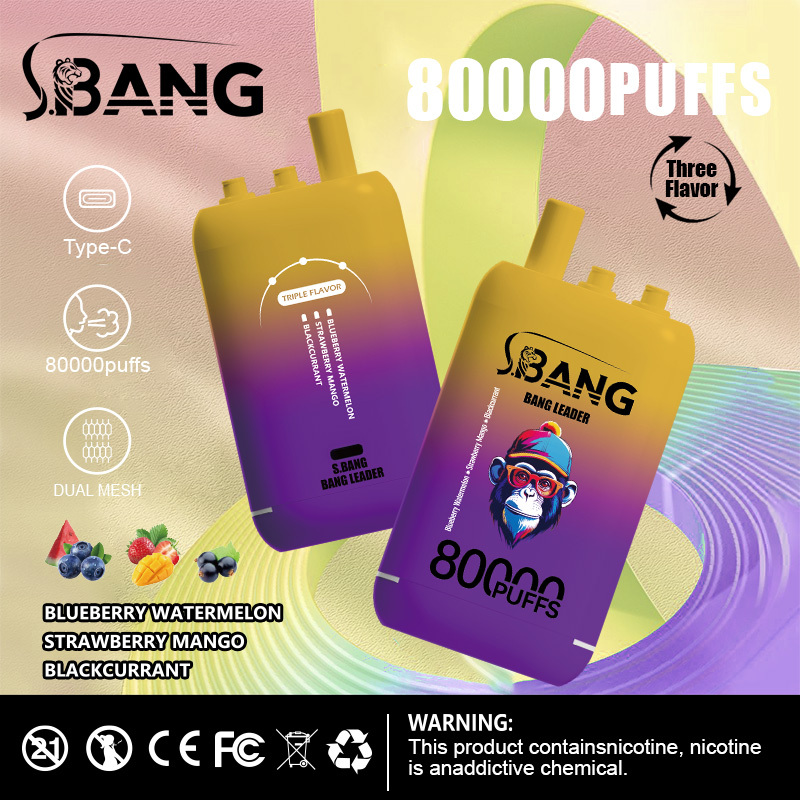 Bang Leader 80000 80K Puffs 3 in 1 Flavors Newest Original Rechargeable Disposable Vape(10 pcs)