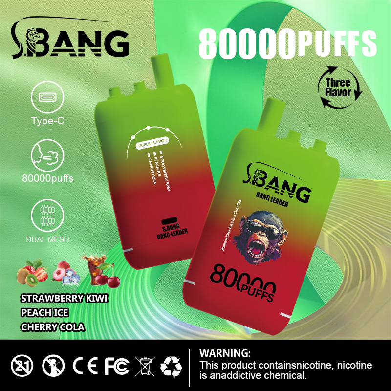Bang Leader 80000 80K Puffs 3 in 1 Flavors Newest Original Rechargeable Disposable Vape(10 pcs)