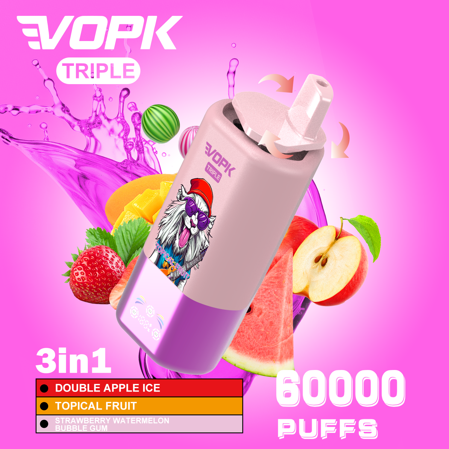 VOPK-TRIPE 60000PUFFS(10 pcs)