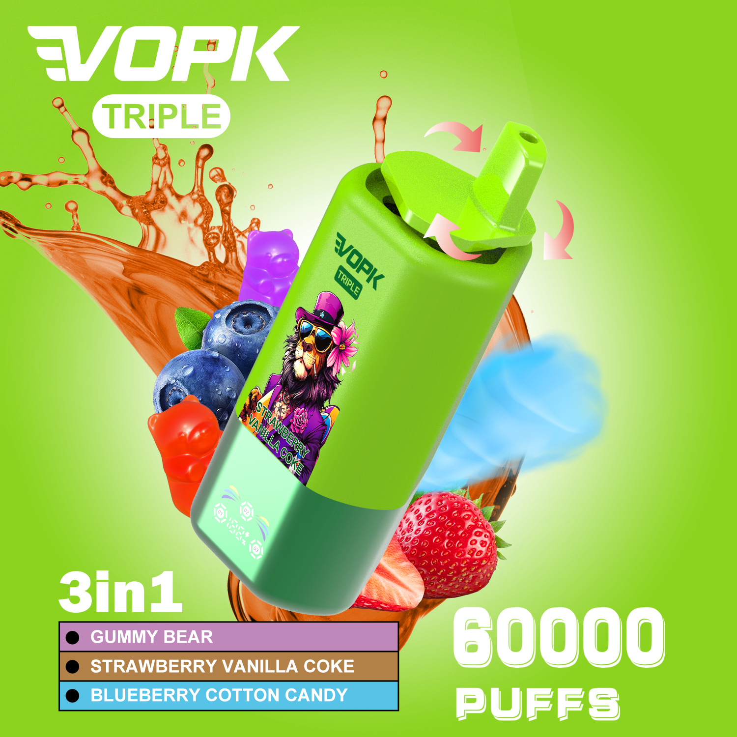 VOPK-TRIPE 60000PUFFS(10 pcs)