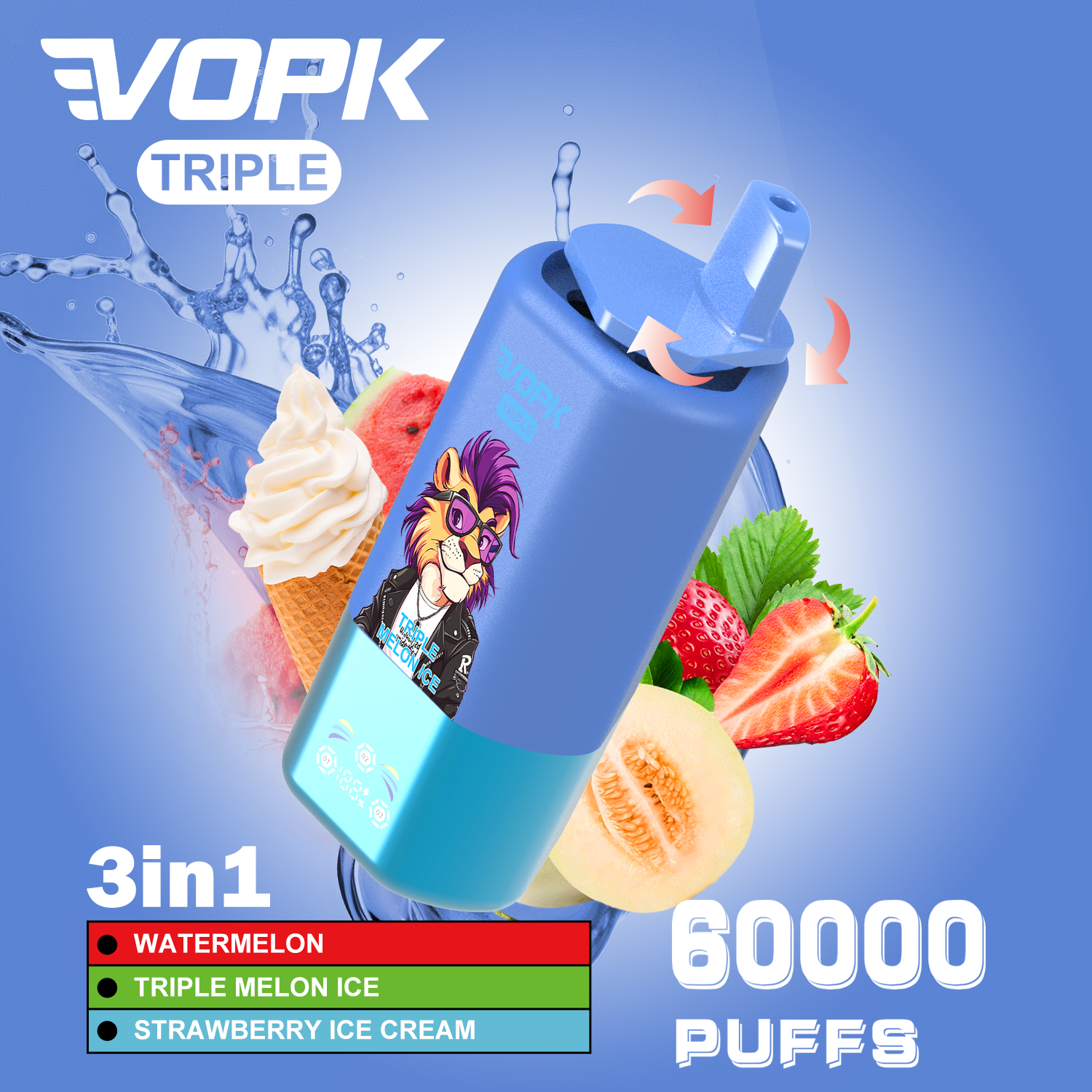 VOPK-TRIPE 60000PUFFS(10 pcs)