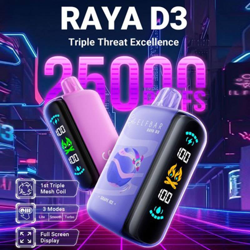 Elfbar RAYA D3 25000 Puffs Type C Rechargeable Disposable Vape