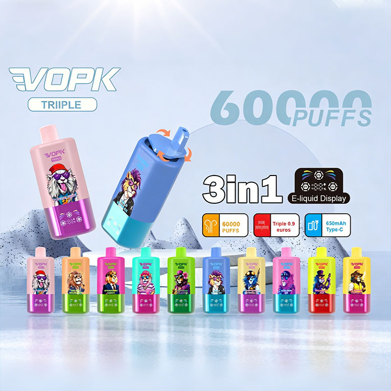 VOPK Triple 60000 Puffs 3 In1 Smart Screen Triple Disposable Vape