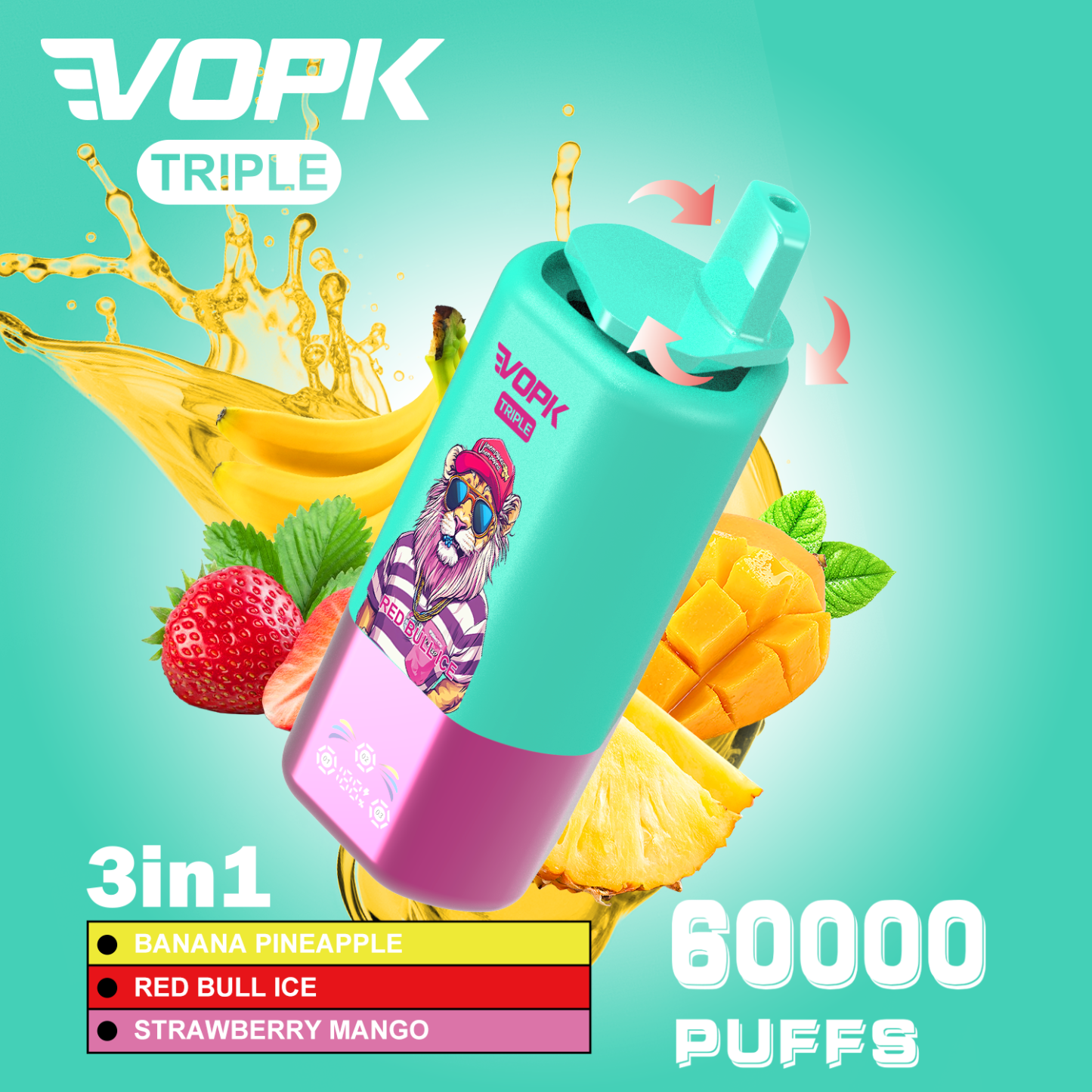 VOPK-TRIPE 60000PUFFS(10 pcs)