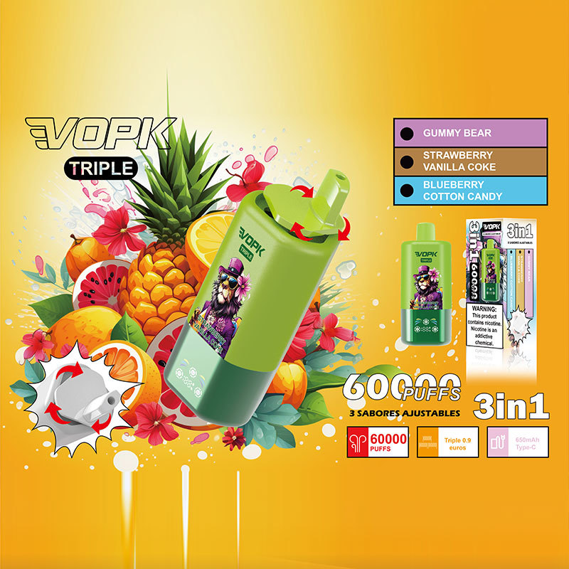 VOPK Triple 60000 Puffs 3 In1 Smart Screen Triple Disposable Vape