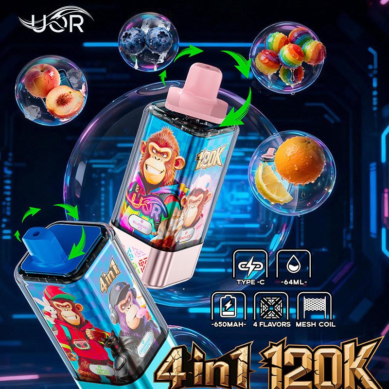 UOR 4 In 1 Flavors 120000 Puffs Rechargeable Disposable Vape