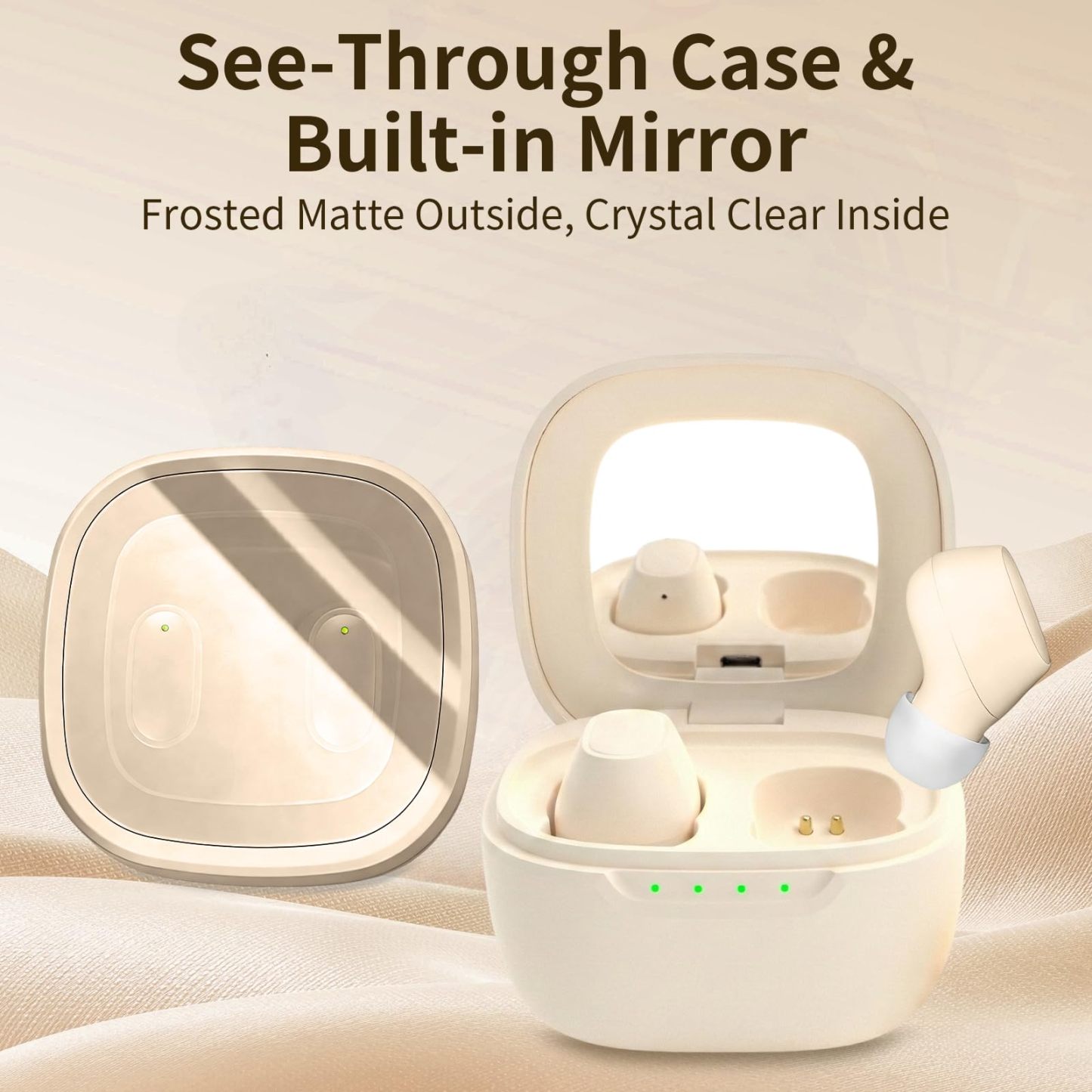 Wireless Earbuds Bluetooth5.3,Semi-Transparent Case, Crystal Clear Deep Bass, Lightweight Mini Headphones, 30H Playtime,Built in Mics Headset Sweat Resistant ,Clear Calls Earphones for Sports Workout