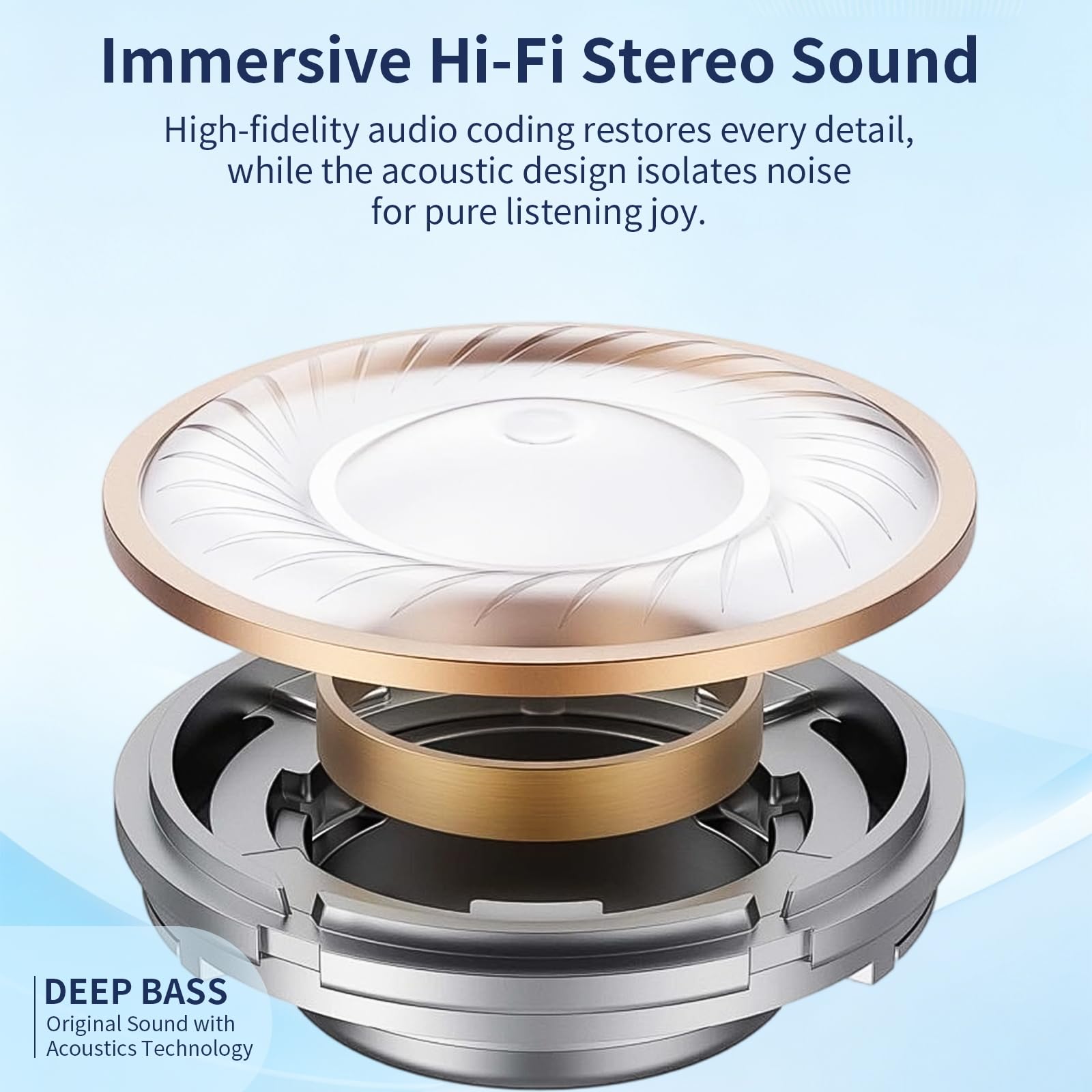 Wireless Earbuds, Bluetooth Headphones, Matte Black Finish for 36H Playtime, Clear Call with Mic, Sweat Resistant, Small in-Ear Earphones for iPhone Android Laptop Gym Work,Black