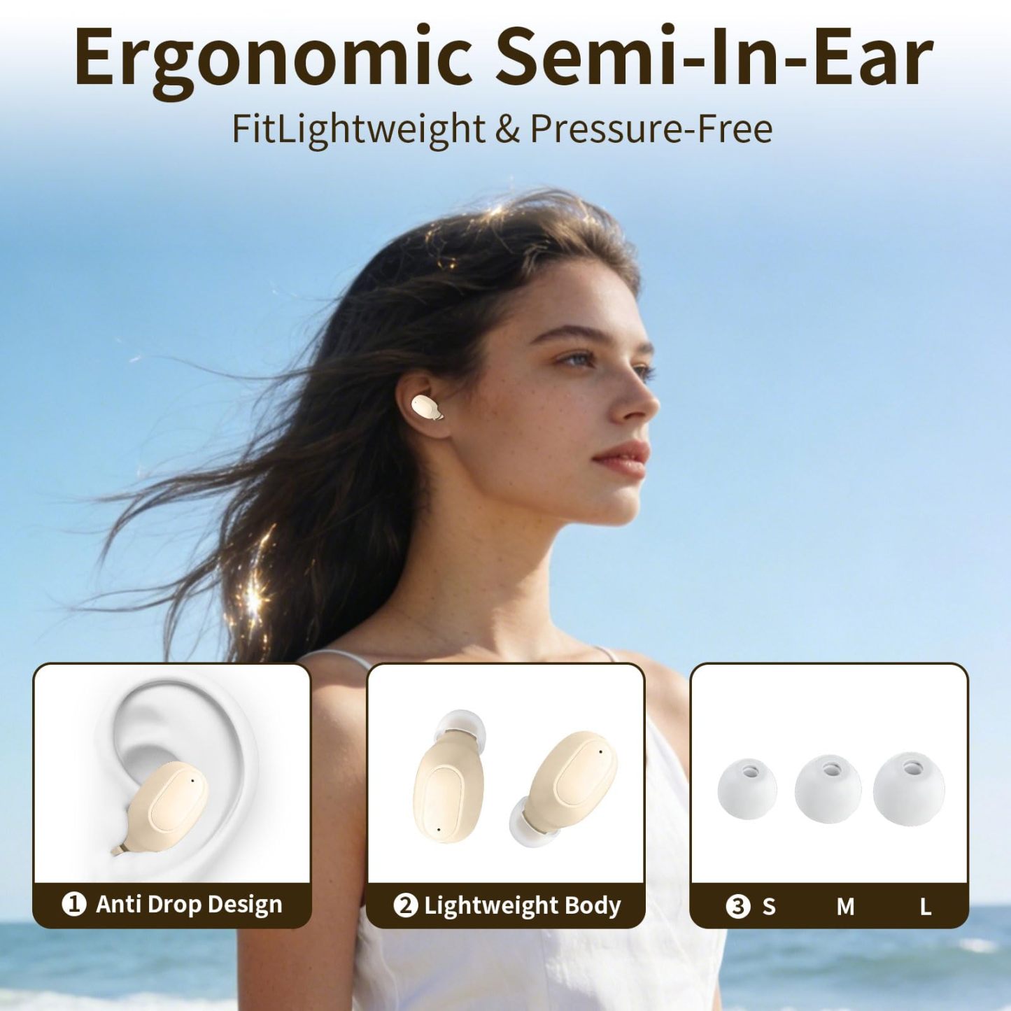 Wireless Earbuds Bluetooth5.3,Semi-Transparent Case, Crystal Clear Deep Bass, Lightweight Mini Headphones, 30H Playtime,Built in Mics Headset Sweat Resistant ,Clear Calls Earphones for Sports Workout