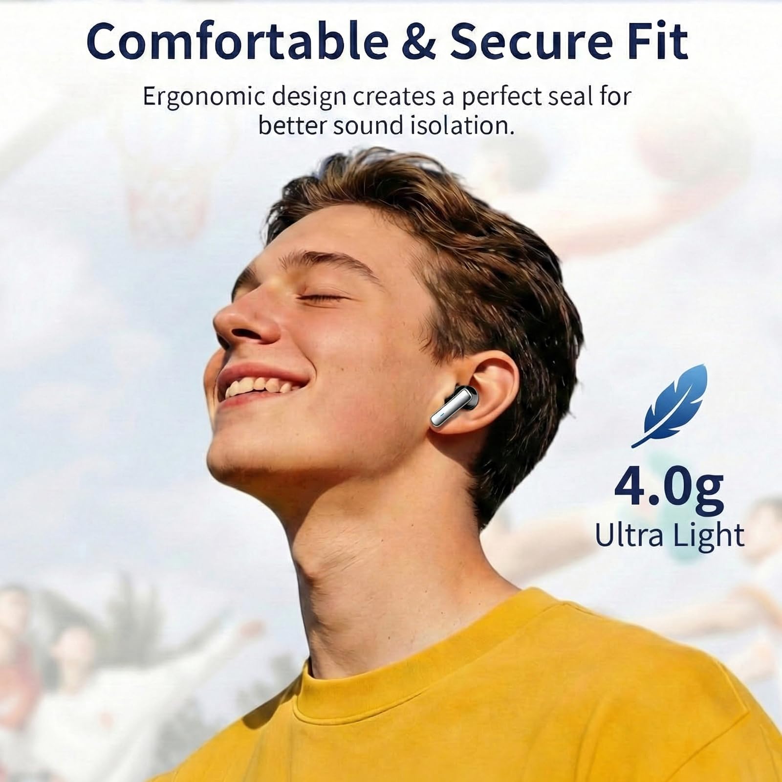Wireless Earbuds Bluetooth Headphones,LED Power Display Earphones with Wireless Charging Case, 35H Playtime,in-Ear Ear Buds with Mic for TV Smart Phone Laptop Computer Sports