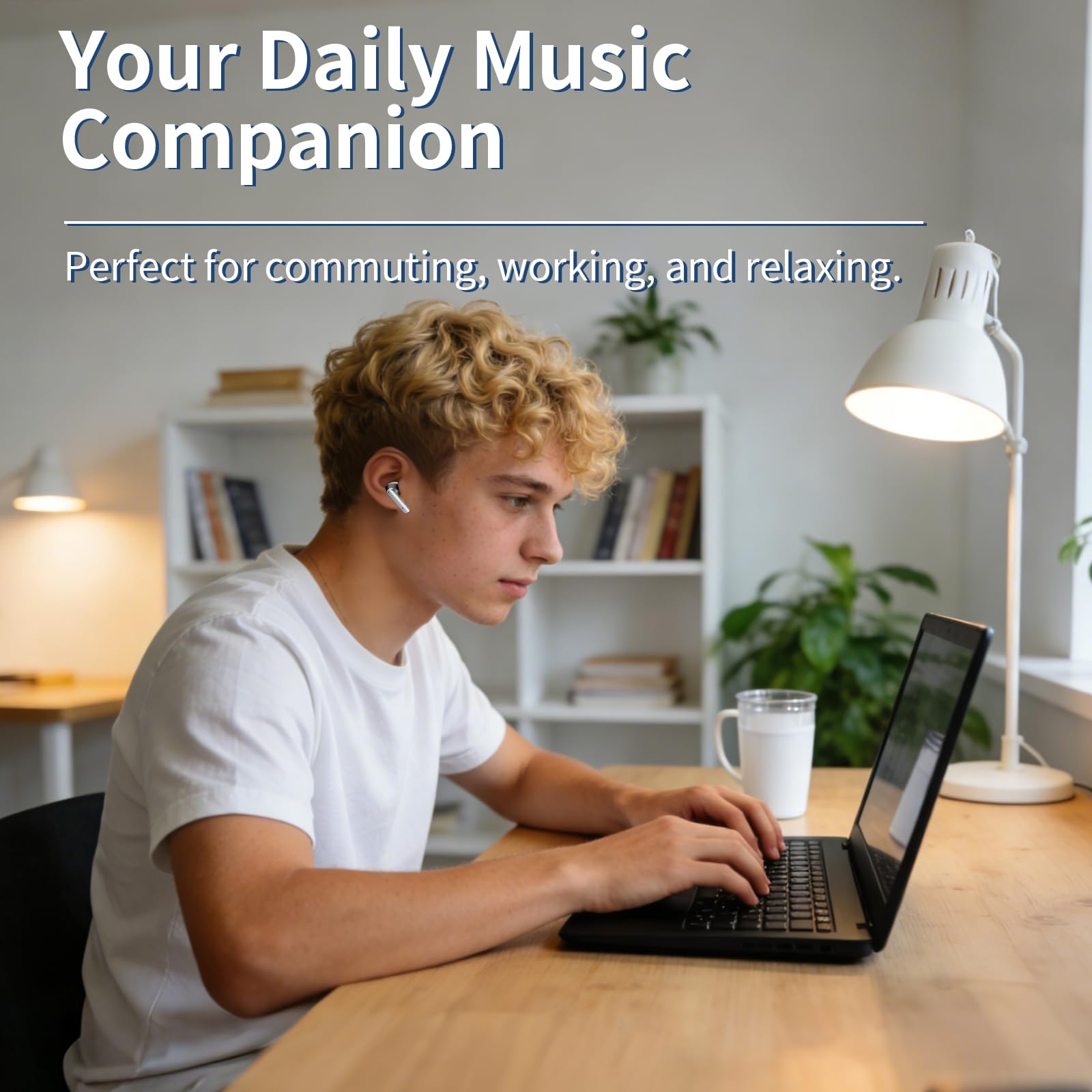 Wireless Earbuds Bluetooth Headphones,LED Power Display Earphones with Wireless Charging Case, 35H Playtime,in-Ear Ear Buds with Mic for TV Smart Phone Laptop Computer Sports